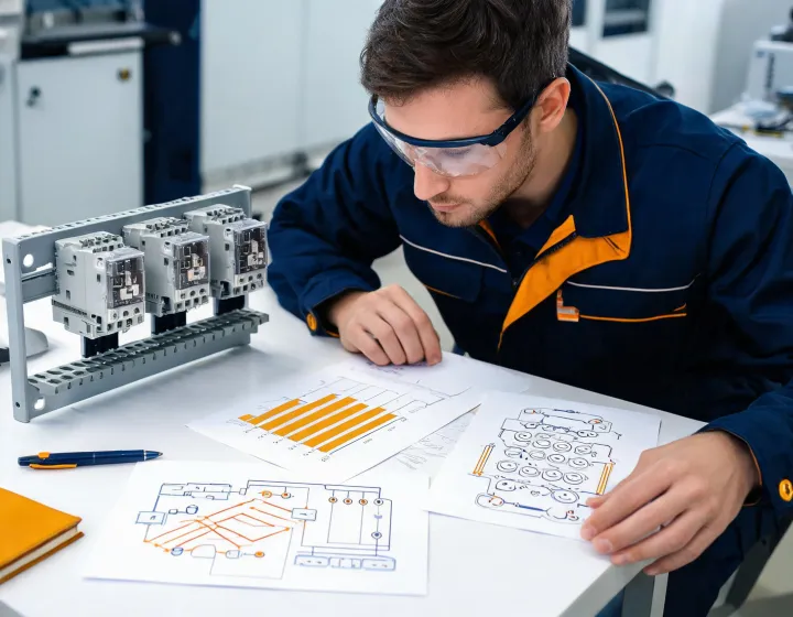Engineer comparing relay specifications